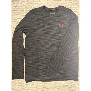 Gray Under Armour Threadborne Long Sleeve Athletic Fitted Shirt Men's M Medium